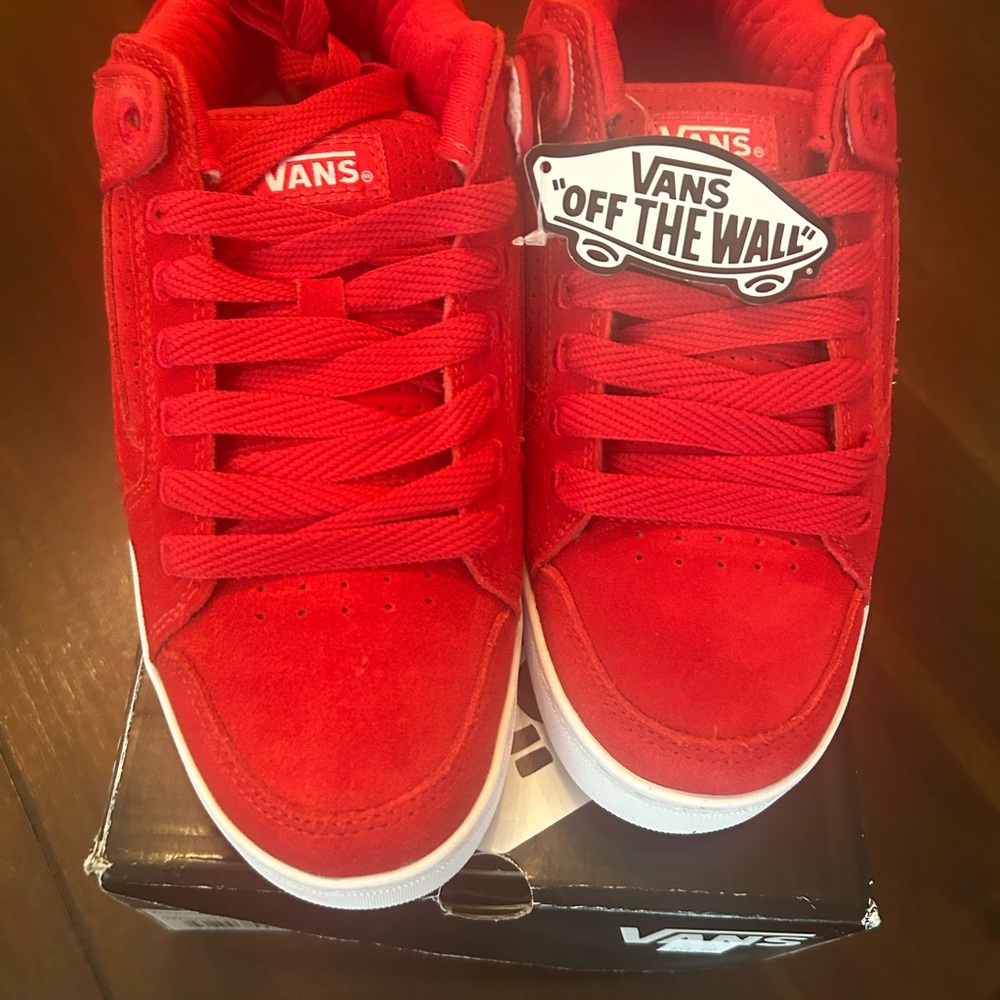 Vans Mens Fiery Red High-Top Sneakers